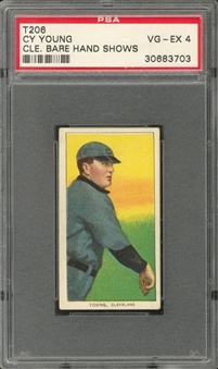 1909-11 T206 White Border Cy Young, Bare Hand Shows – PSA VG-EX 4